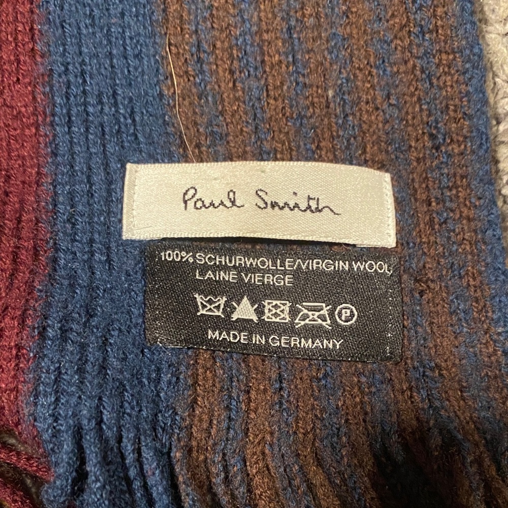 Vintage Paul Smith "Lane Verge Mabro" Striped Wool Scarf - Picture 2 of 5